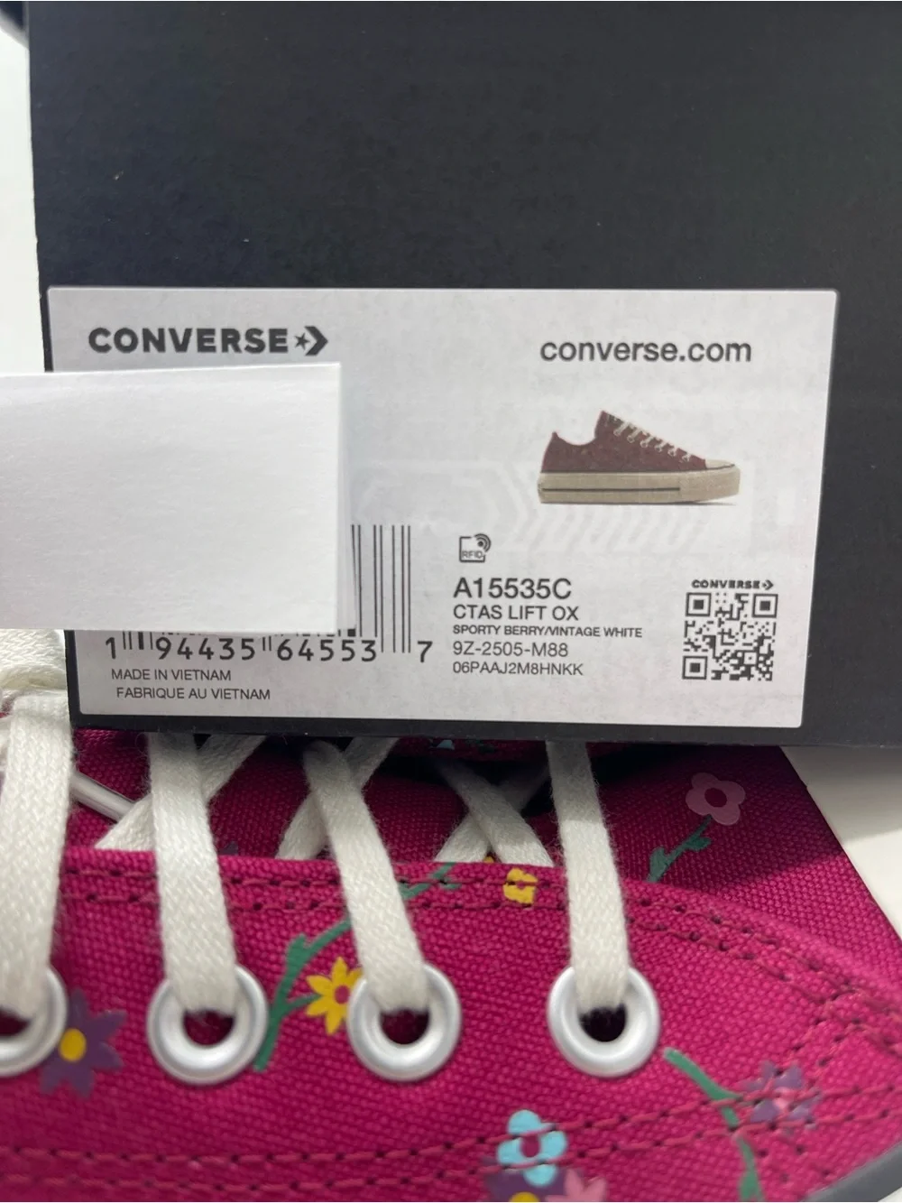 Converse A15535C CTAS LIFT OX SPORTY BERRY/VINTAGE WHITE Platform Sneakers